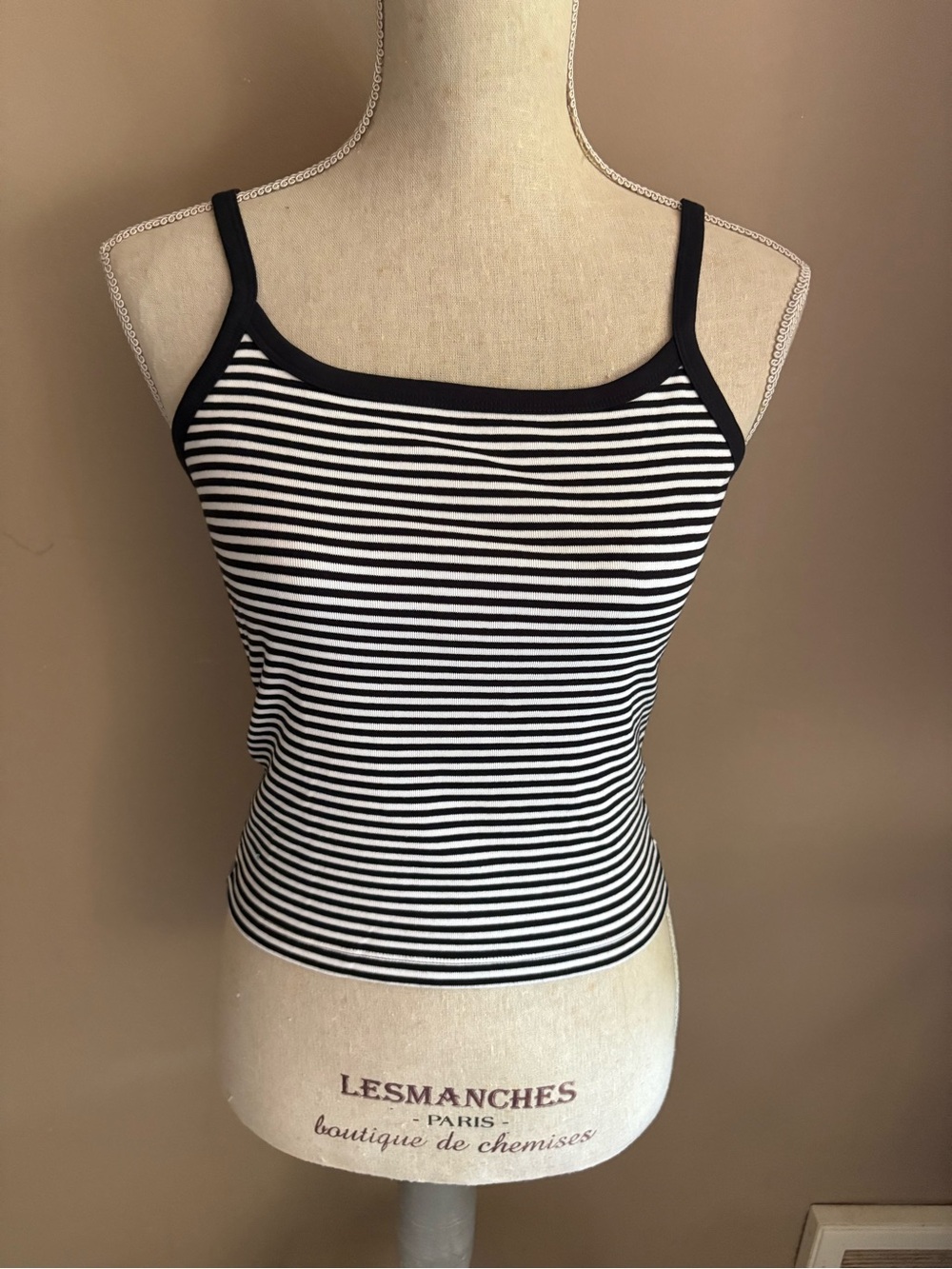 Uniqlo Black and White Striped Tank/Camisole Top